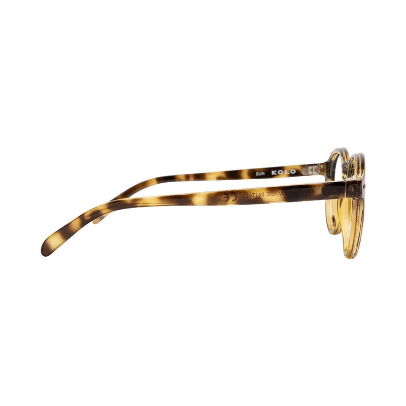 Kolo Harrison Premium Italian Sunglasses, Classic Round Style, Light Tortoise - Image 3
